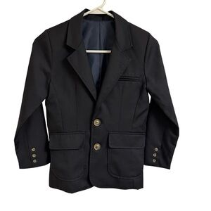 Bella Bliss Boys Size 8 Navy Blue Wool Blend Blazer Jacket Sports Coat